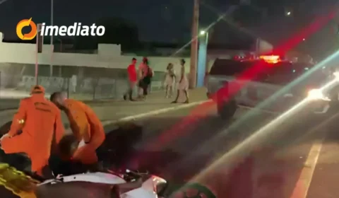 Motociclista e pedestre ficam feridos durante acidente na Avenida Brasil, em Boa Vista