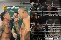 VEJA VÍDEO: Luta entre Popó e Wanderlei Silva acaba em desclassificação e briga generalizada no Spaten Fight Night