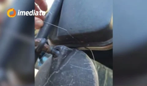 VEJA VÍDEO: Linha com cerol corta retrovisor de caminhão e assusta motorista no Centro de Manaus