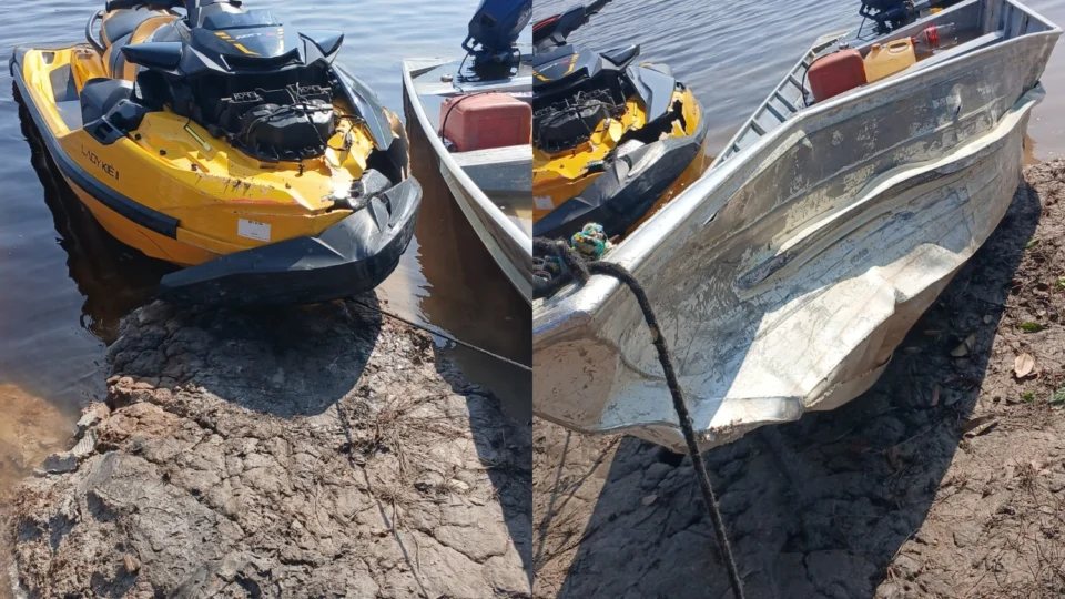 Veja o vídeo: acidente com jet-ski e barco deixa bebê, mãe e condutor desaparecidos em Iranduba