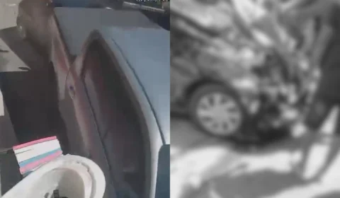 Veja o momento do acidente: Idosa de 72 anos morre prensada entre dois carros em Manaus