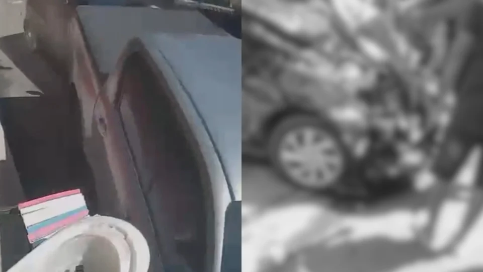 Veja o momento do acidente: Idosa de 72 anos morre prensada entre dois carros em Manaus