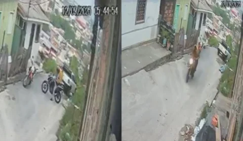 Veja o vídeo: Motociclista de app é atacado pelas costas e tem moto roubada no Jorge Teixeira