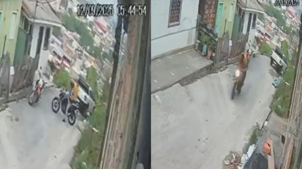 Veja o vídeo: Motociclista de app é atacado pelas costas e tem moto roubada no Jorge Teixeira