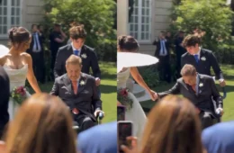 Veja o vídeo: De cadeira de rodas, Faustão leva a filha ao altar em cerimônia emocionante