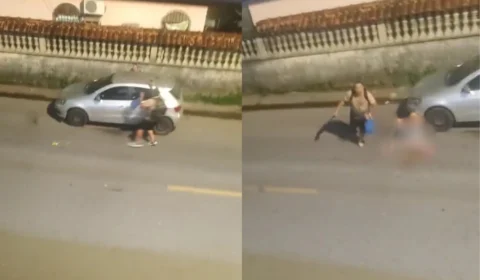 Veja o vídeo: Policial persegue e atira em ex-mulher, tenta invadir casa e foge em Manaus