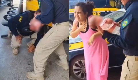Veja o vídeo: Policial Rodoviário Federal salva bebê de 14 dias engasgada na BR-116 em Fortaleza