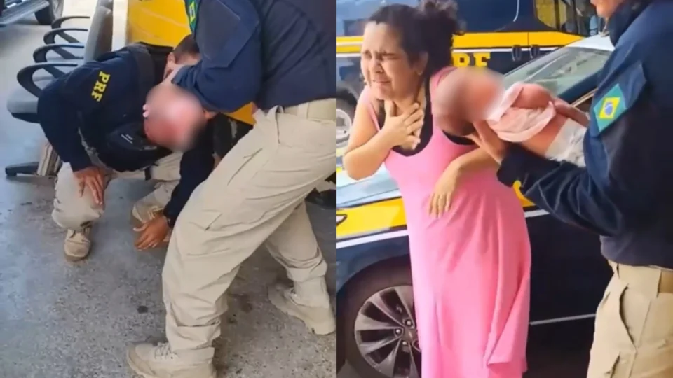 Veja o vídeo: Policial Rodoviário Federal salva bebê de 14 dias engasgada na BR-116 em Fortaleza