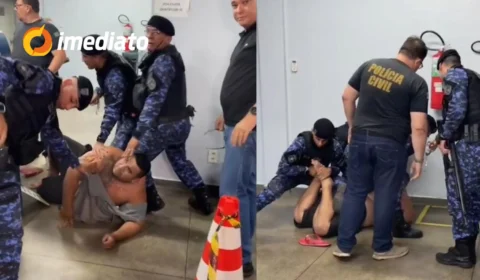 VÍDEO: Homem é preso com moto adulterada e contido por policiais ao tentar fugir de delegacia no Centro de Manaus