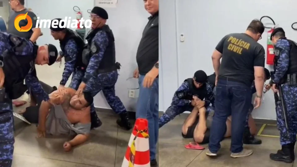 VÍDEO: Homem é preso com moto adulterada e contido por policiais ao tentar fugir de delegacia no Centro de Manaus