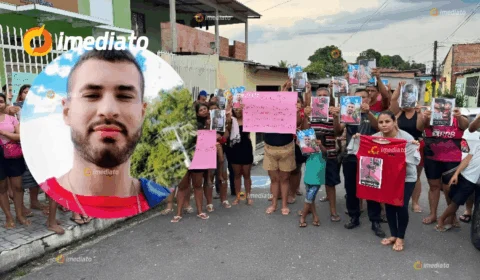 Familiares e amigos pedem justiça por homem morto em suposta troca de tiros com a polícia no bairro Jorge Teixeira