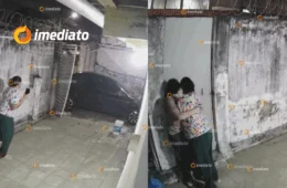 VEJA VÍDEO: Família vive momentos de pânico ao ser feita refém durante assalto na garagem de casa em Manaus