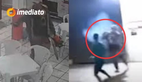 VEJA VÍDEO: Homem ameaça e ataca clientes com motosserra em bar após bebida acabar
