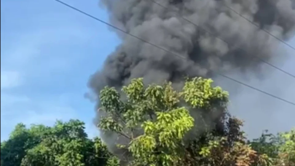 VEJA VÍDEO: Incêndio em lixeira clandestina ameaça mata na Avenida Abiruana no Distrito Industrial de Manaus