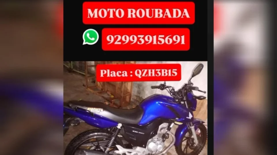 Mãe solo tem moto roubada em frente ao CRAS do bairro São José e faz apelo para encontrar