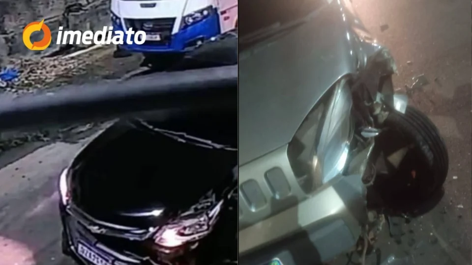 VÍDEO: Motorista de Ônix preto provoca colisão e foge deixando prejuízo em veículo estacionado no bairro Santo Antônio