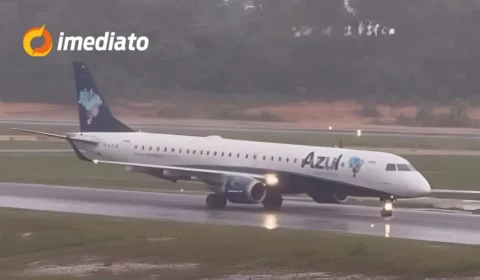 VÍDEO: Avião realiza pouso de emergência em Manaus após falha técnica durante forte chuva