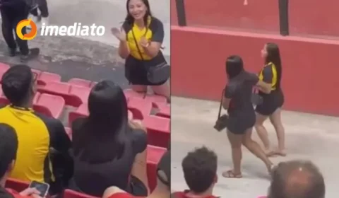 VÍDEO: Torcedora do Sport flagra traição durante jogo e vai embora com amante do companheiro após discussão