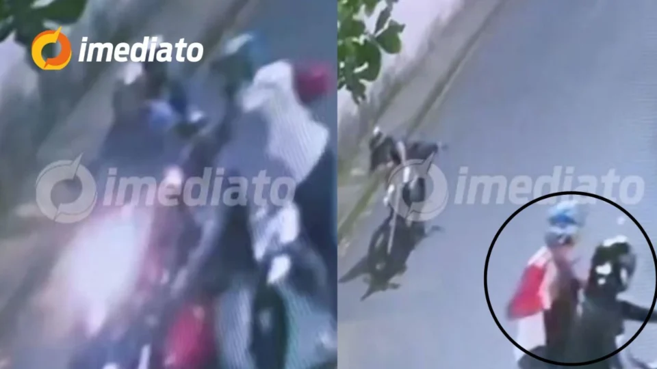 VÍDEO: Casal é assaltado por dupla armada em moto vermelha no bairro Adrianópolis, em Manaus