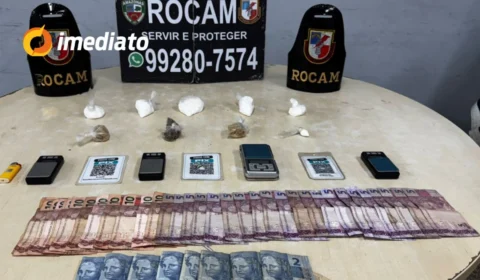 ROCAM prende três criminosos com drogas em área de intenso tráfico no bairro Tancredo Neves