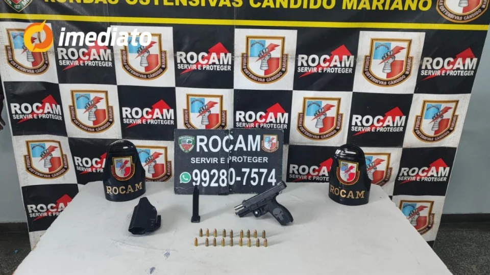 ROCAM prende homem com pistola turca e munições na zona Norte de Manaus após denúncia anônima