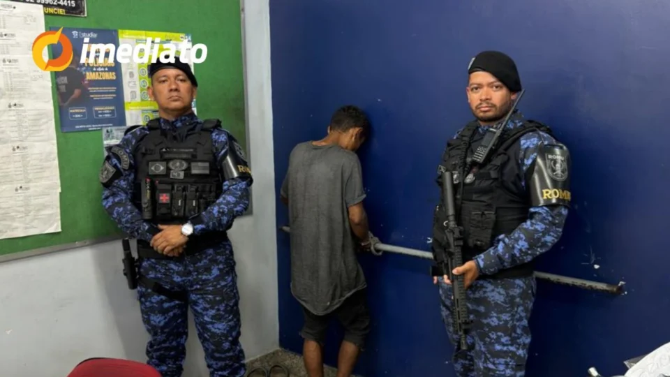Foragido por tráfico de drogas é preso pela ROMU durante patrulhamento no bairro Compensa, em Manaus