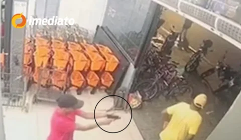 VÍDEO: Sargento da reserva escapa da morte após arma falhar durante tentativa de homicídio em supermercado de Belém