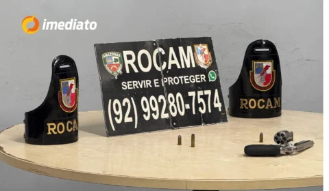Homem abandona arma ao fugir de abordagem da ROCAM em kitnets, bairro Tancredo Neves