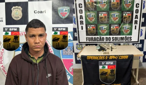 Conhecido por pirataria de rio, Vitinho do Nazaré Pinheiro é preso com pistola e drogas em Coari