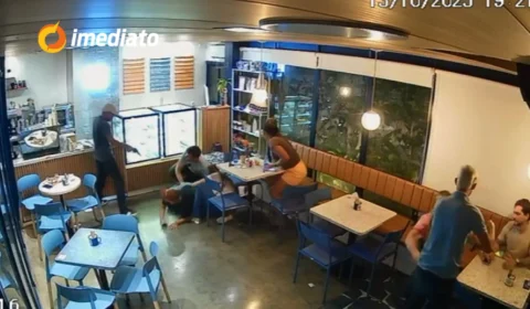 Veja: Assaltantes tocam o terror durante assalto a cafeteria no Dom Pedro