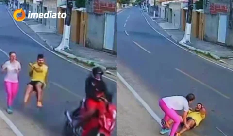 Veja vídeo: Homem é atropelado por motociclista durante corrida em Cascavel