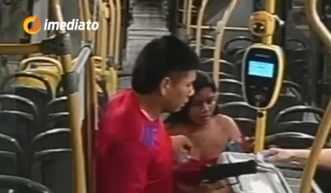 Veja imagens: Casal é procurado pela polícia por assalto a ônibus da linha 560 em Manaus