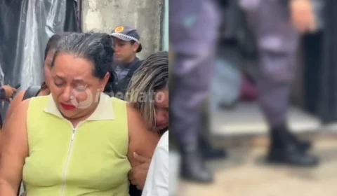 Veja o vídeo: Filha chega para reconhecer corpo da mãe assassinada pelo próprio filho no Nova Vitória