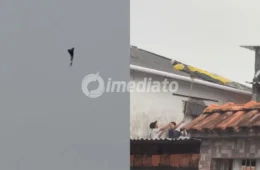 Veja o vídeo: Mochila acoplada a paraquedas despenca do céu e assusta moradores na zona Oeste de Manaus