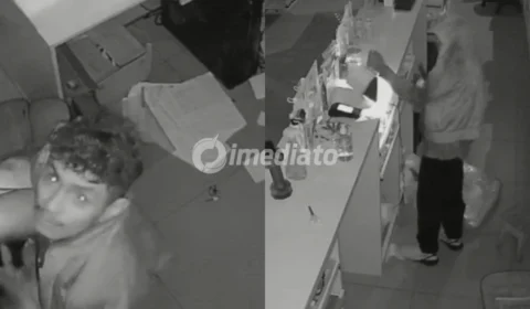 Veja o vídeo: Criminoso ousado invade drogaria no Mutirão e furta R$ 1,5 mil, remédios, fraldas e até sorvetes