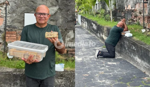 Veja o vídeo: Homem de fé ora sobre seus bolos e leva sustento para a mãe de 73 anos vendendo delícias a R$ 5 na Av. Djalma Batista