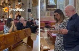 VÍDEO: Lula e Janja rezam em basílica de Belém após avião em que o presidente estava apresentar pane no motor