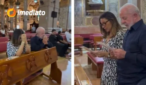 VÍDEO: Lula e Janja rezam em basílica de Belém após avião em que o presidente estava apresentar pane no motor