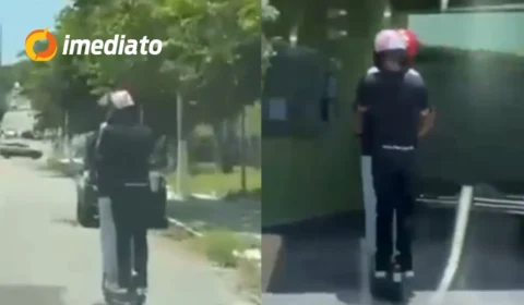VÍDEO: Casal chama atenção ao chegar de patinete elétrico a motel em Natal