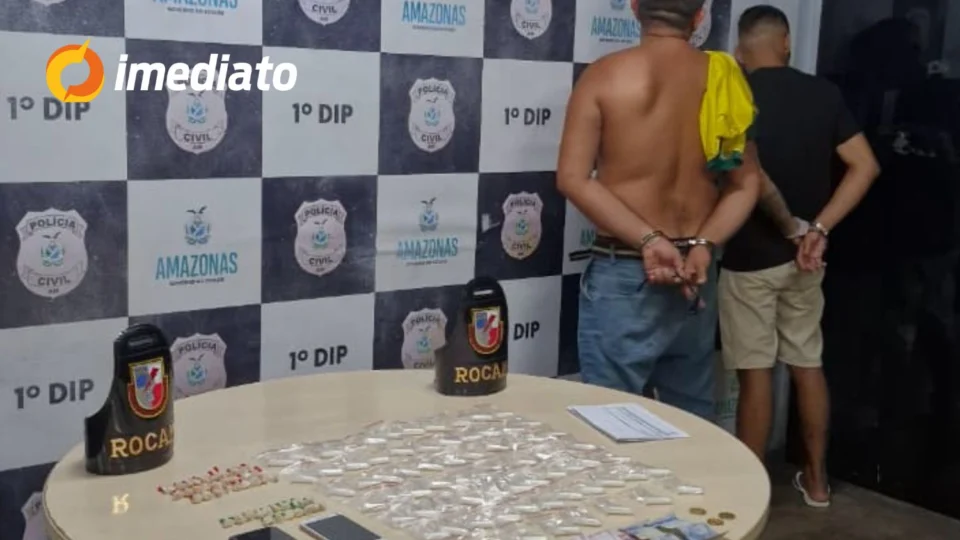 Rocam Motos prende dupla com grande quantidade de drogas durante patrulhamento no Centro de Manaus