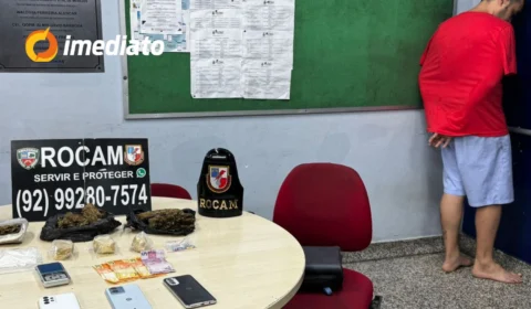 Homem é preso por tráfico de drogas durante operação da ROCAM no bairro São Jorge, em Manaus