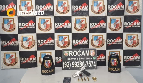 ROCAM prende dois homens e apreende arma de fogo após denúncia anônima no bairro Monte das Oliveiras