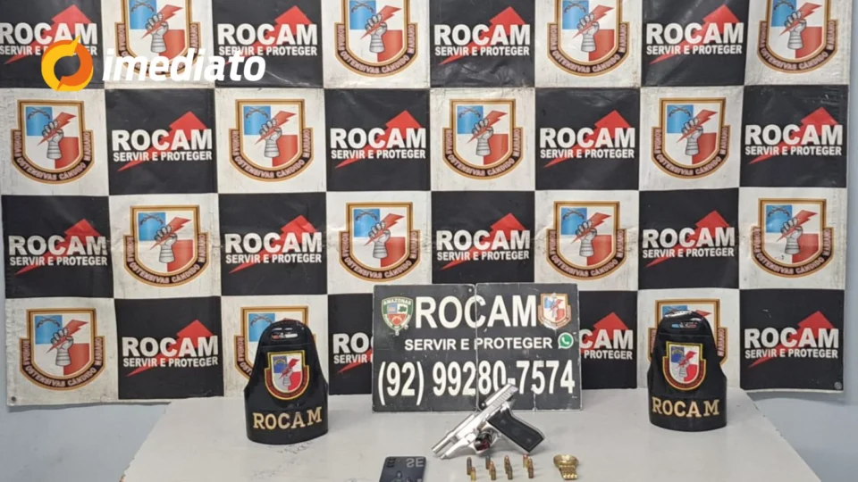 ROCAM prende dois homens e apreende arma de fogo após denúncia anônima no bairro Monte das Oliveiras