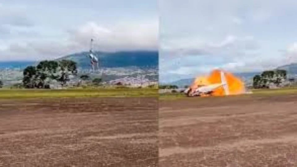 Tragédia: Avião de pequeno porte cai e explode logo após decolagem em Táchira, na Venezuela