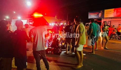 Idoso e motociclista ficam feridos em colisão na Avenida Princesa Isabel, em Boa Vista