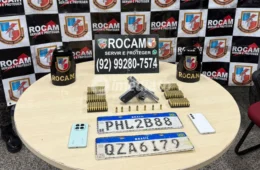 ROCAM impede compra ilegal de arma e prende dois homens com pistola e munições no bairro Compensa