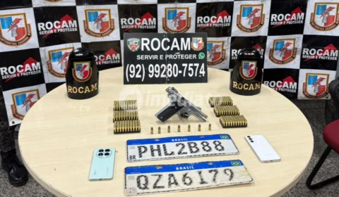 ROCAM impede compra ilegal de arma e prende dois homens com pistola e munições no bairro Compensa