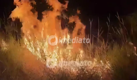 Incêndio atinge área de vegetação e ameaça residências no bairro Murilo Teixeira, em Boa Vista