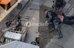VÍDEO: Polícia tenta conter ‘valentão’ de calcinha rosa durante abordagem após resistência à prisão
