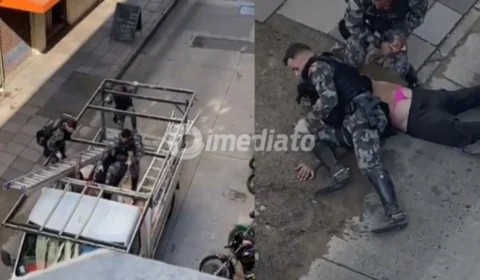 VÍDEO: Polícia tenta conter ‘valentão’ de calcinha rosa durante abordagem após resistência à prisão